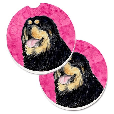 Carolines Treasures Pink Tibetan Mastiff  Cup Holder Car Coaster, PK2 SS4788-PKCARC